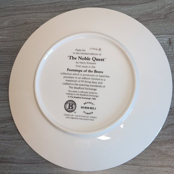 Bradford Exchange Collector Plate The Noble Quest by Harry Schaare 1993 - Picture 10 of 10